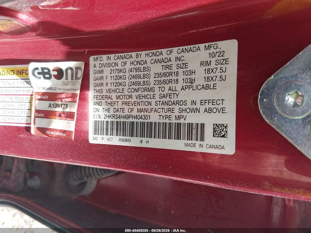 2HKRS4H49PH404301 2023 HONDA CR-V photo no. 9