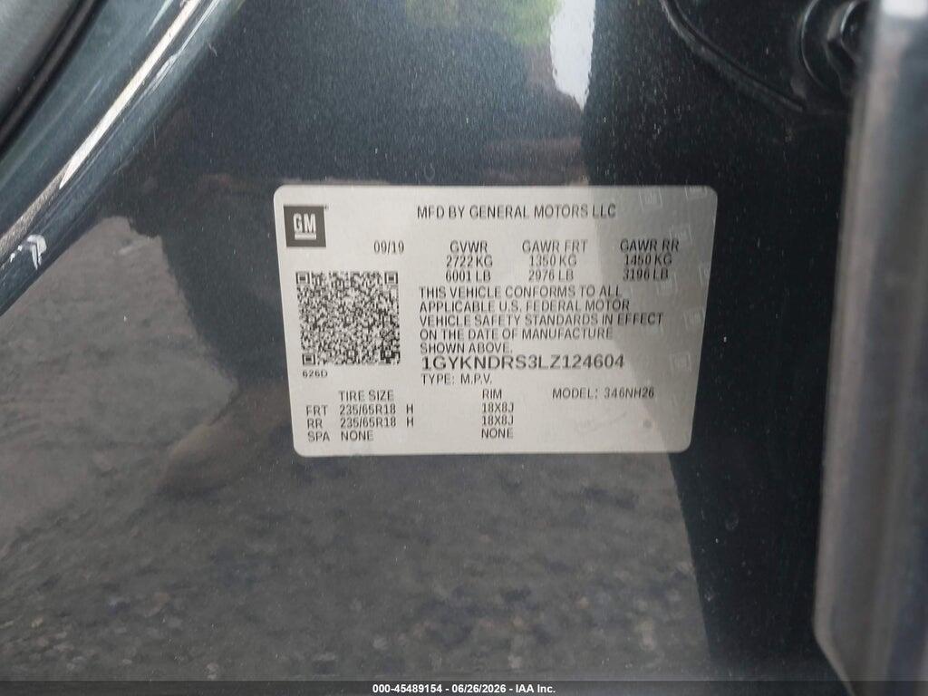 1GYKNDRS3LZ124604 2020 CADILLAC XT5 photo no. 9