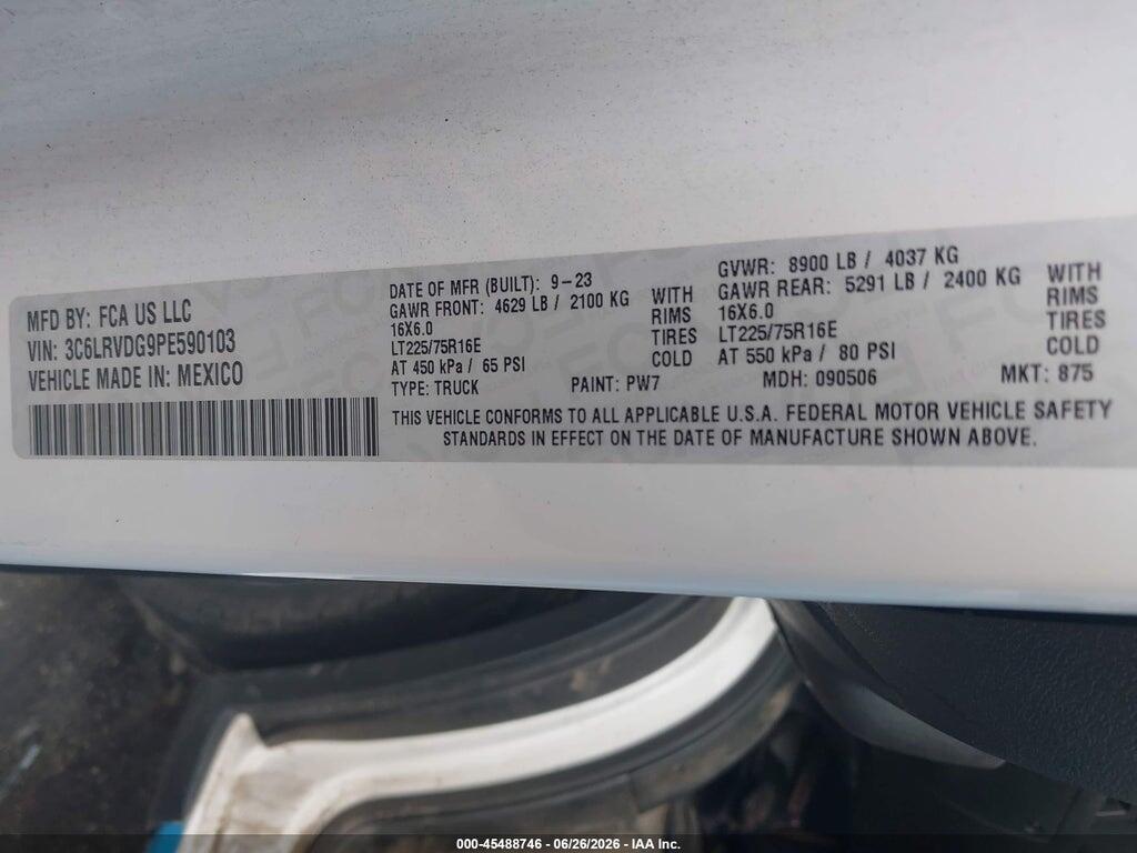 3C6LRVDG9PE590103 2023 RAM PROMASTER 2500 photo no. 9