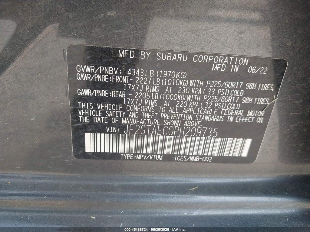 JF2GTAEC0PH209735 2023 SUBARU CROSSTREK photo no. 9
