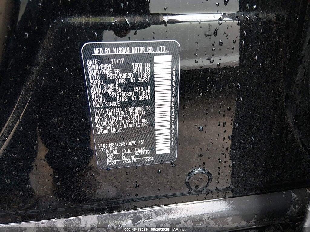 JN8AY2NEXJX700151 2018 NISSAN ARMADA photo no. 9