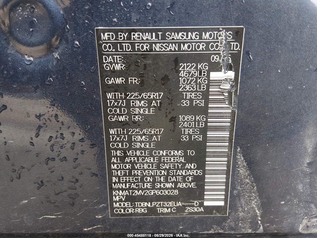 KNMAT2MV2GP603028 2016 NISSAN ROGUE photo no. 9