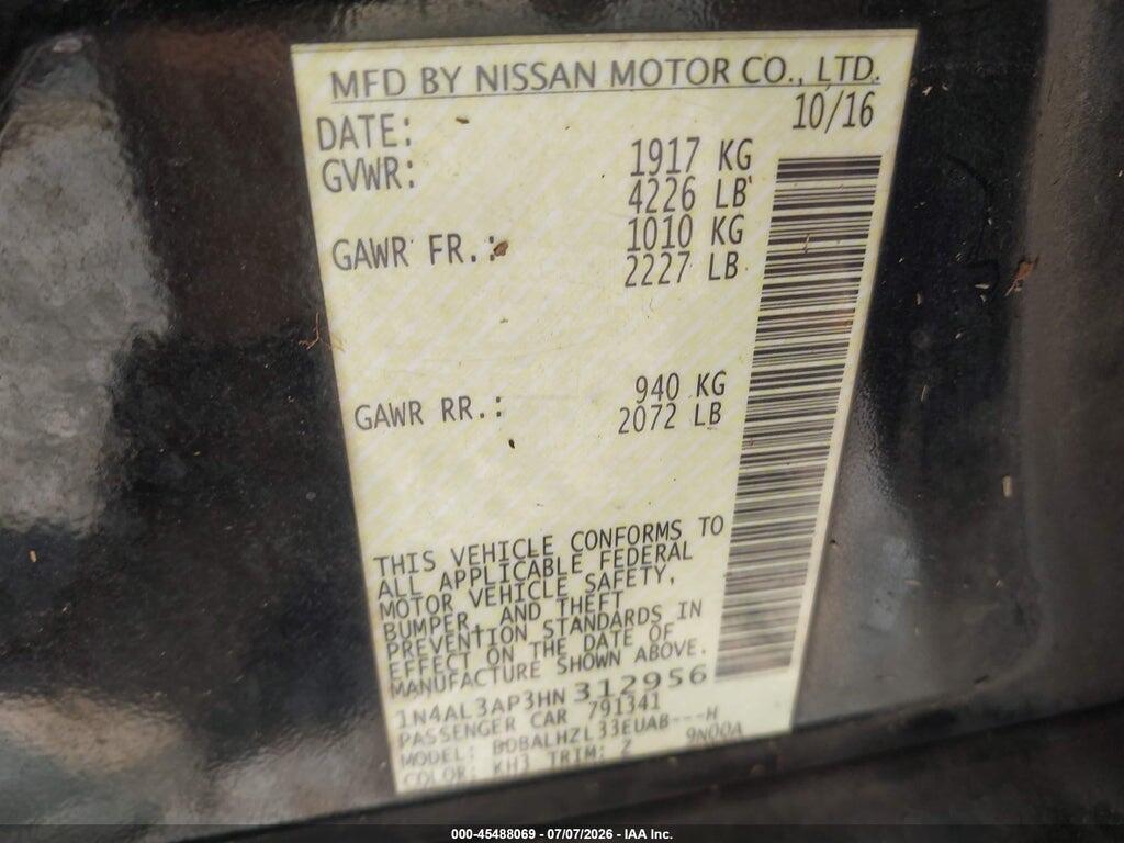 1N4AL3AP3HN312956 2017 NISSAN ALTIMA photo no. 9