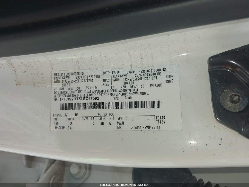 1FT7W2BT5LEC67092 2020 FORD F-250 photo no. 9