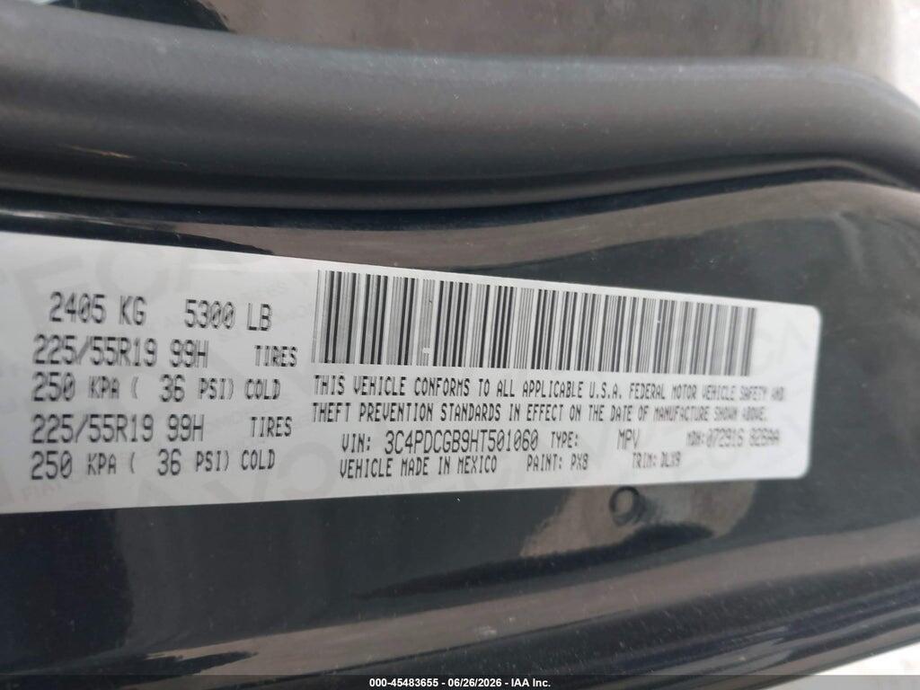 3C4PDCGB9HT501060 2017 DODGE JOURNEY photo no. 9