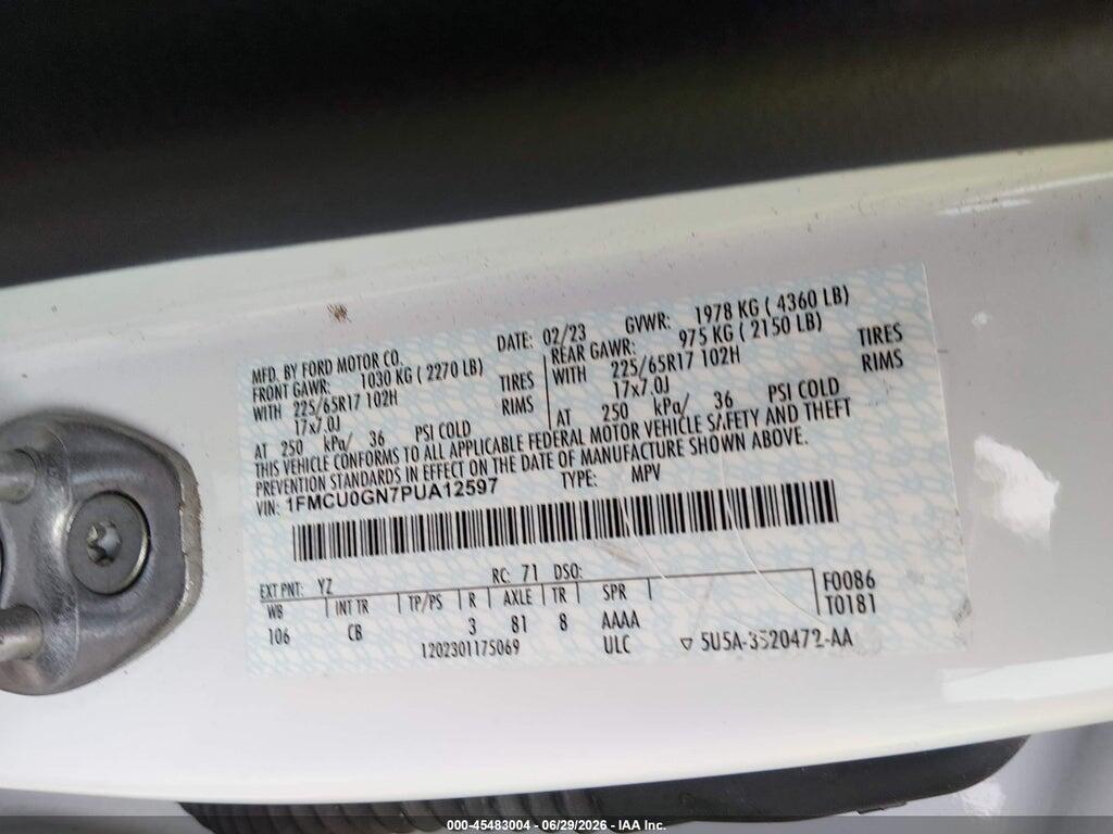1FMCU0GN7PUA12597 2023 FORD ESCAPE photo no. 9