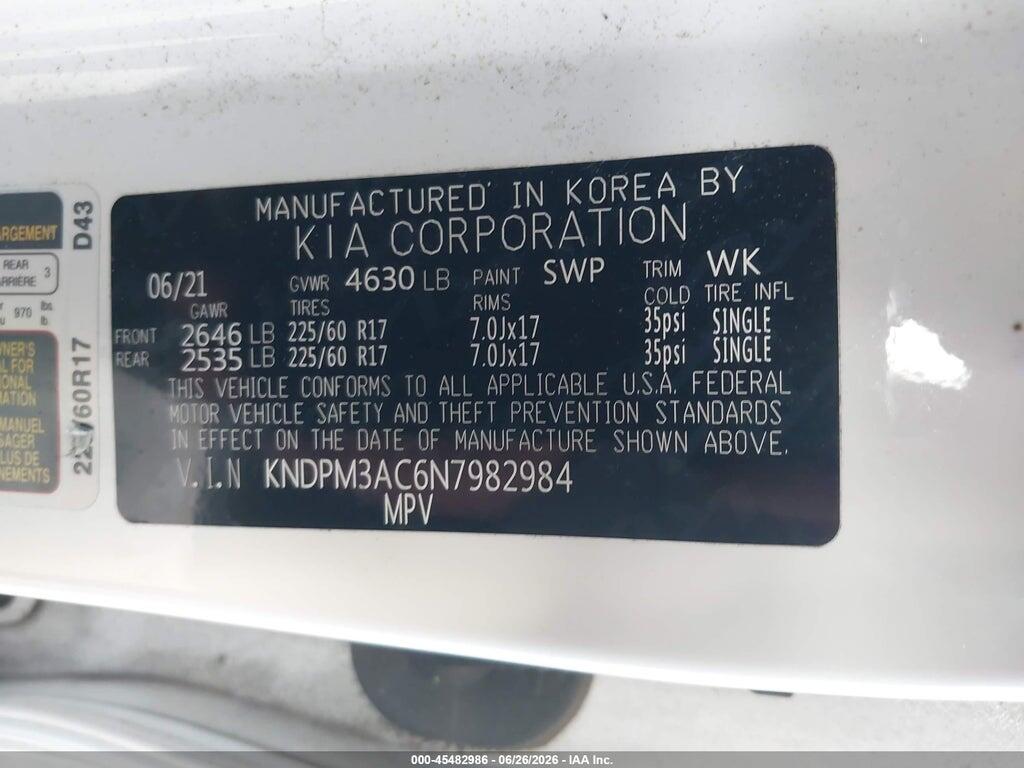 KNDPM3AC6N7982984 2022 KIA SPORTAGE photo no. 9