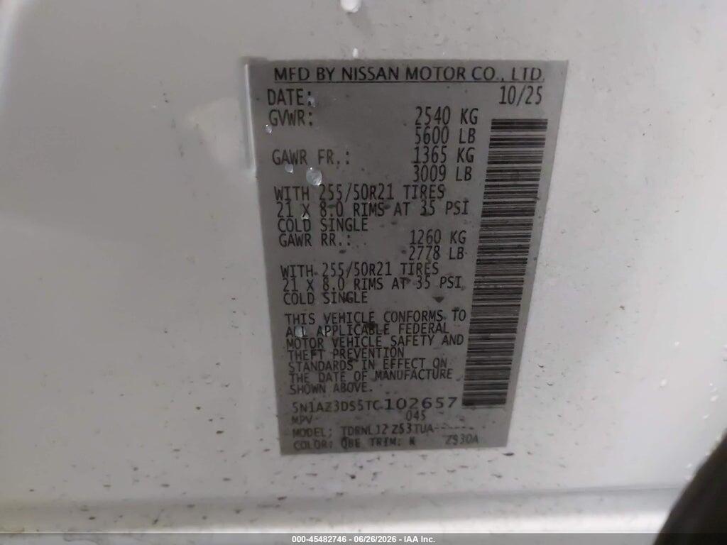 5N1AZ3DS5TC102657 2026 NISSAN MURANO photo no. 9