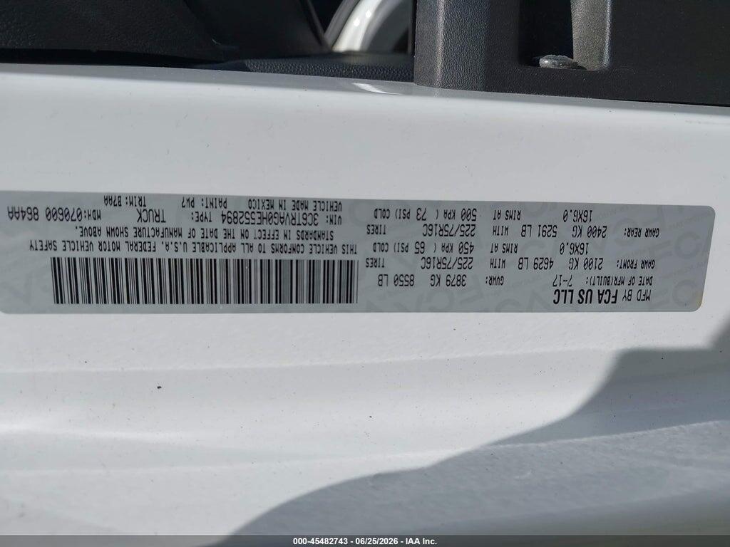3C6TRVAG0HE552894 2017 RAM PROMASTER 1500 photo no. 9