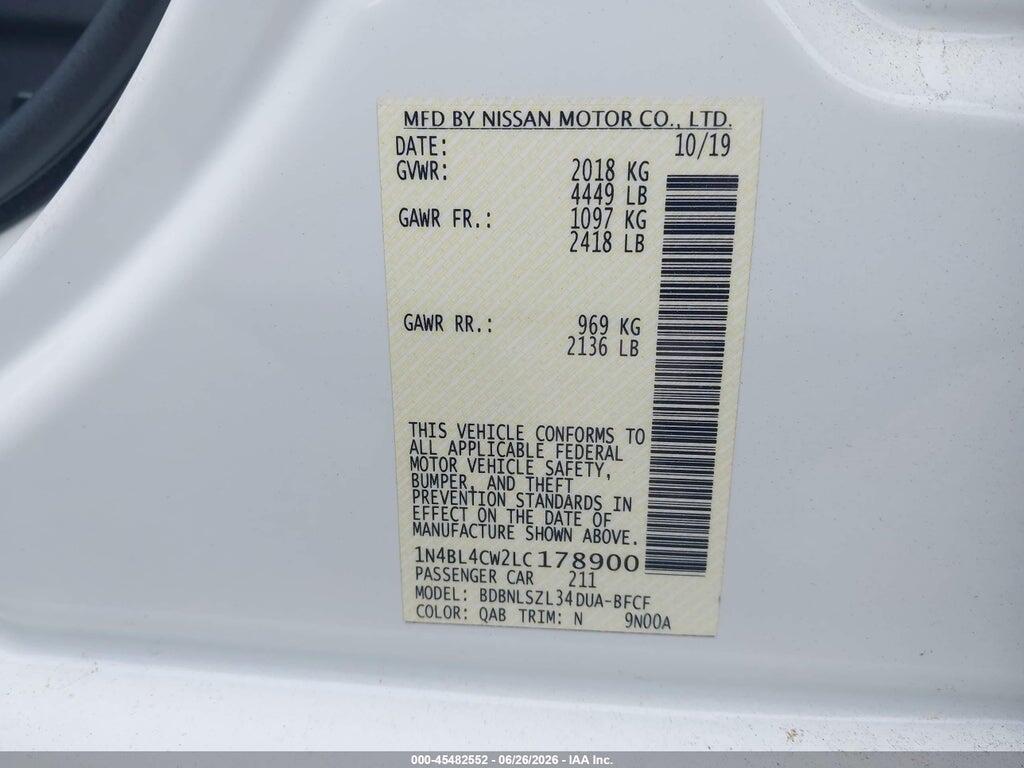 1N4BL4CW2LC178900 2020 NISSAN ALTIMA photo no. 9