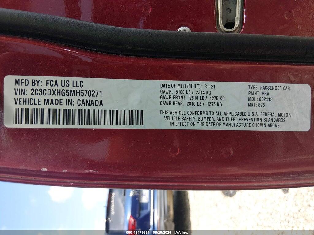 2C3CDXHG5MH570271 2021 DODGE CHARGER photo no. 9