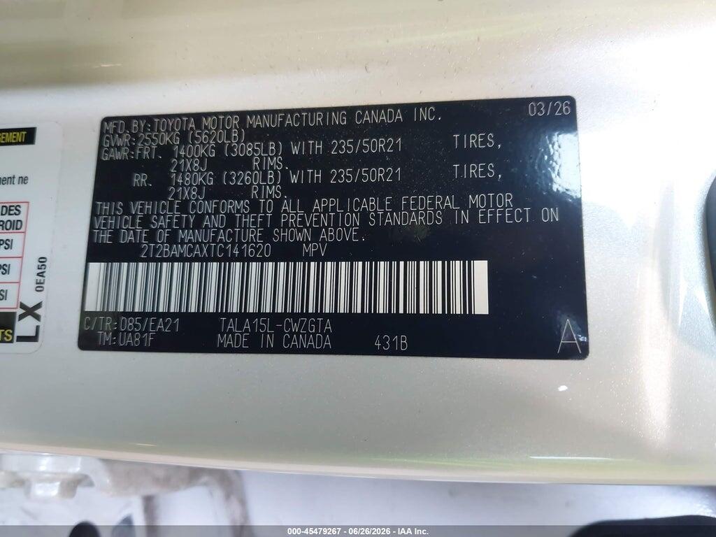 2T2BAMCAXTC141620 2026 LEXUS RX 350 photo no. 9