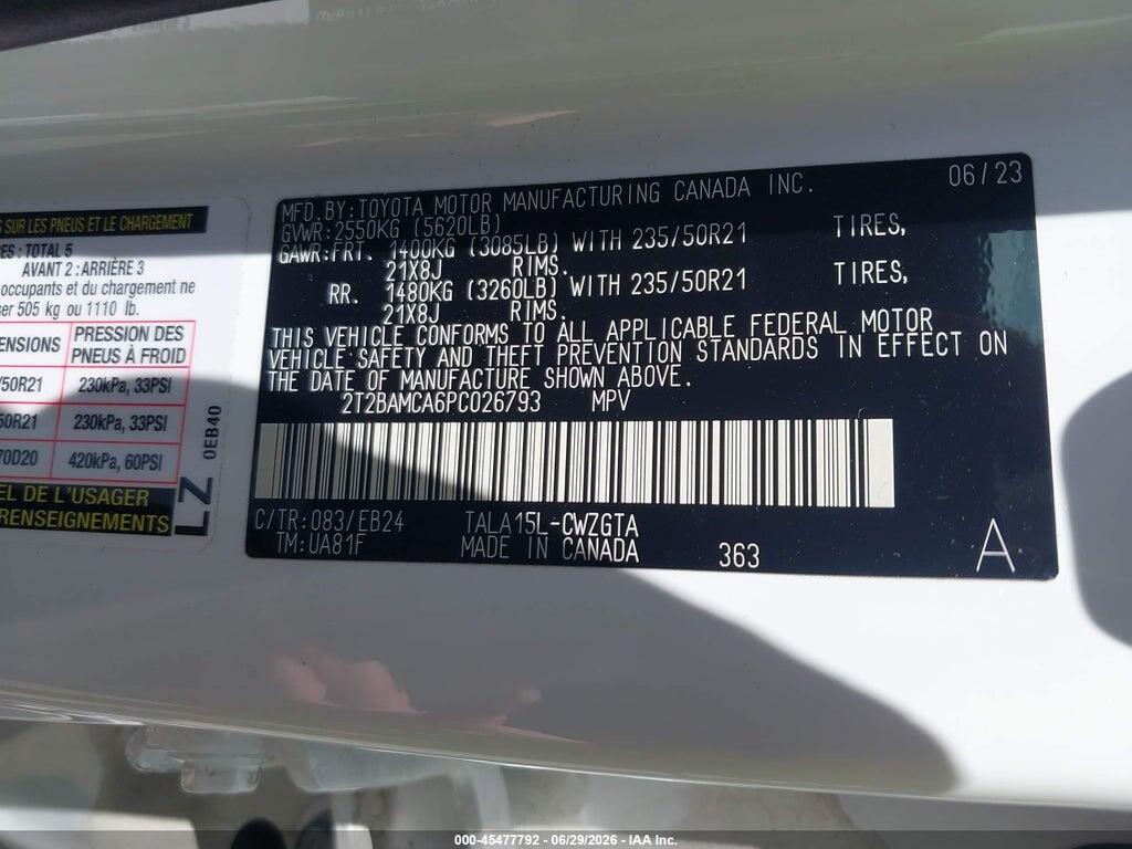 2T2BAMCA6PC026793 2023 LEXUS RX 350 photo no. 9