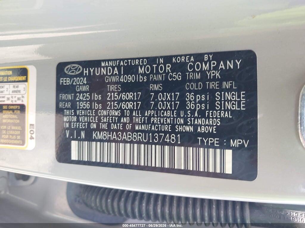 KM8HA3AB8RU137481 2024 HYUNDAI KONA photo no. 9