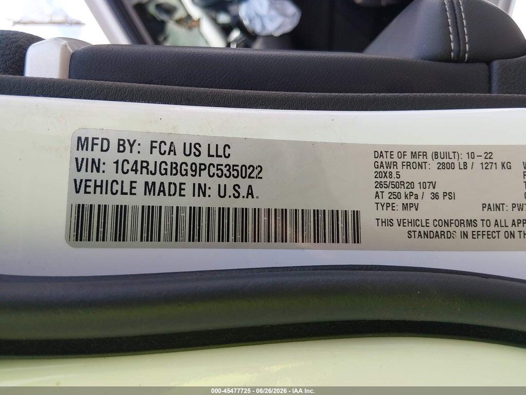 1C4RJGBG9PC535022 2023 JEEP GRAND CHEROKEE photo no. 9