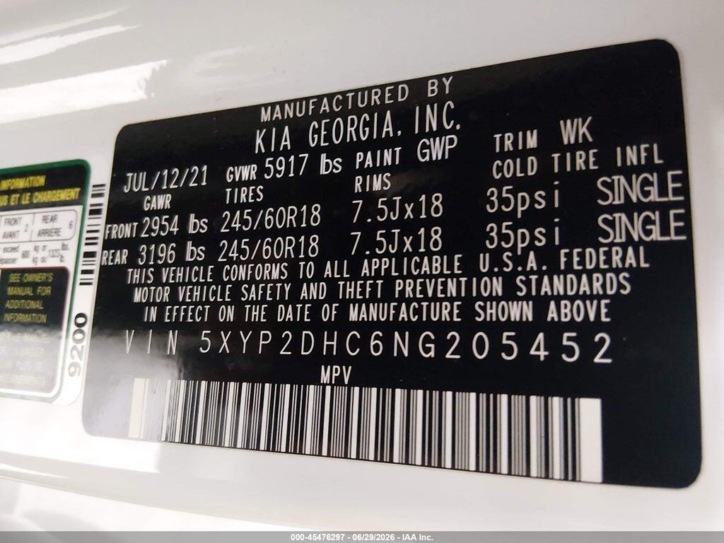 5XYP2DHC6NG205452 2022 KIA TELLURIDE photo no. 9