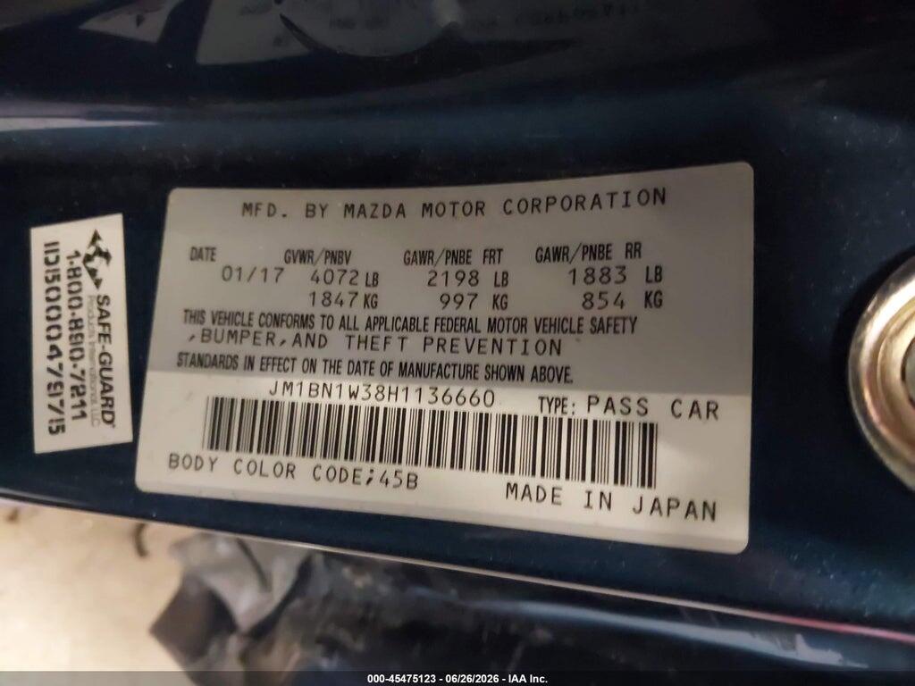 JM1BN1W38H1136660 2017 MAZDA MAZDA3 photo no. 9