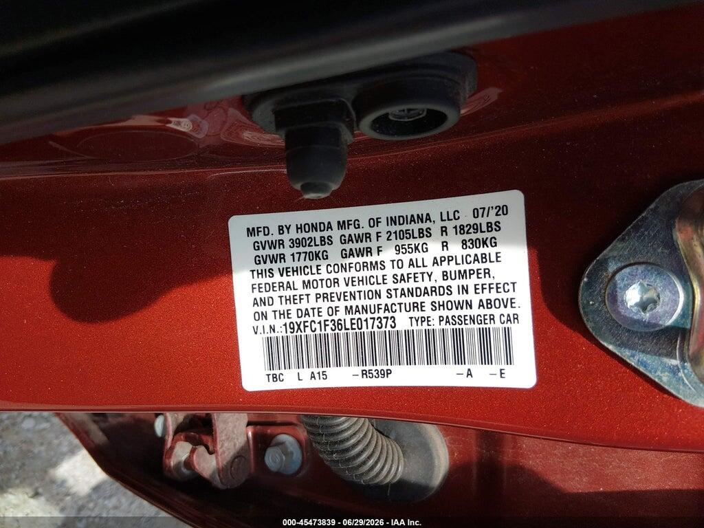 19XFC1F36LE017373 2020 HONDA CIVIC photo no. 9