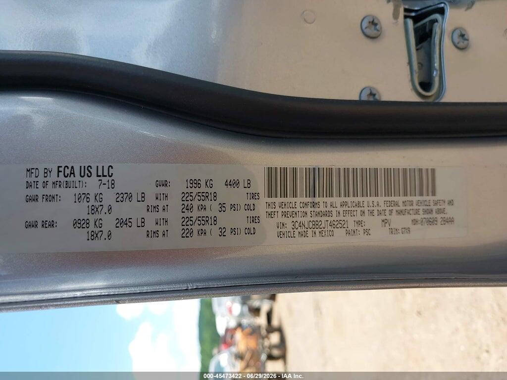 3C4NJCBB2JT462521 2018 JEEP COMPASS photo no. 9
