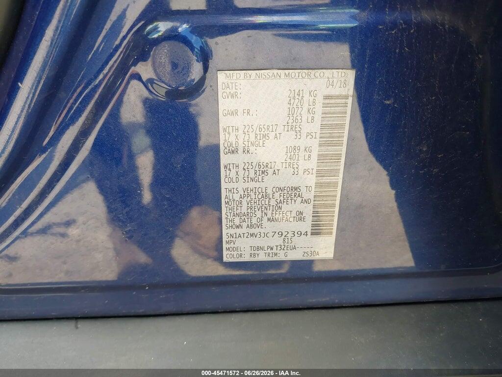 5N1AT2MV3JC792394 2018 NISSAN ROGUE photo no. 9