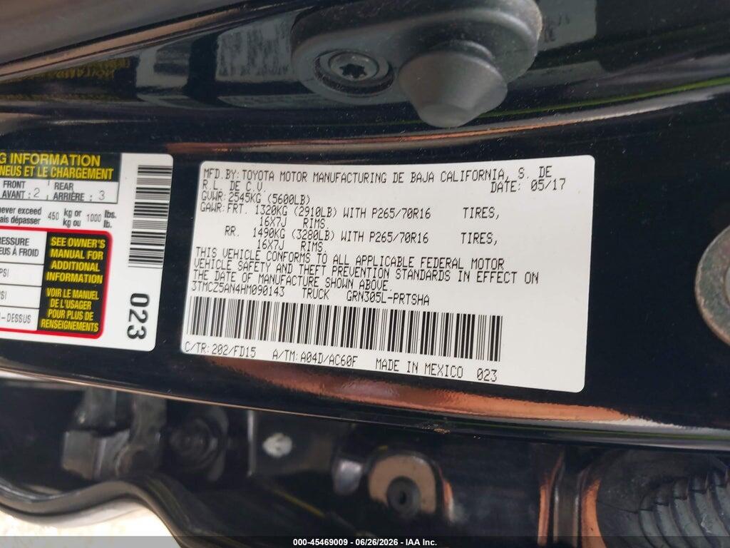3TMCZ5AN4HM090143 2017 TOYOTA TACOMA photo no. 9