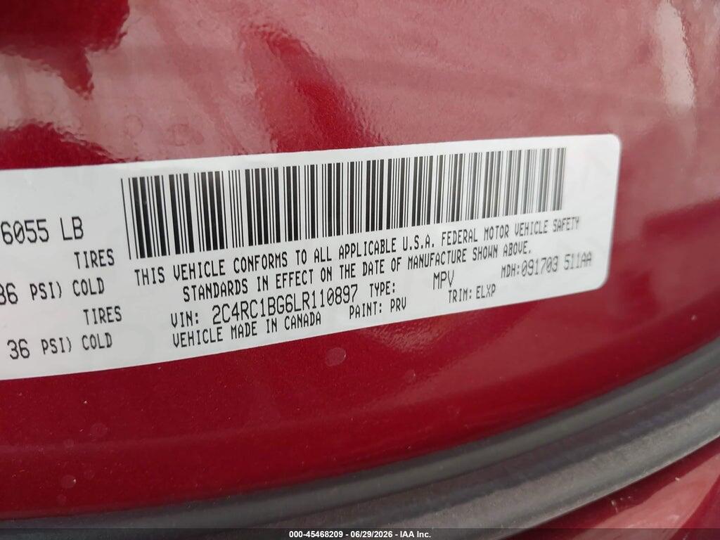 2C4RC1BG6LR110897 2020 CHRYSLER PACIFICA photo no. 9