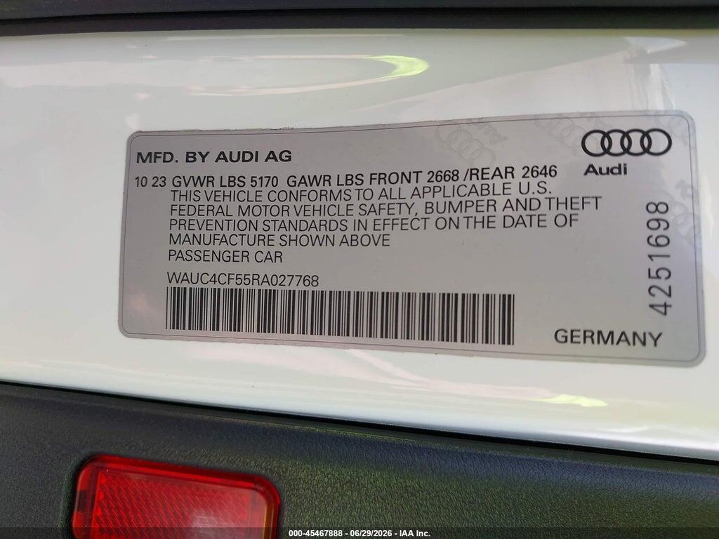 WAUC4CF55RA027768 2024 AUDI S5 SPORTBACK photo no. 9
