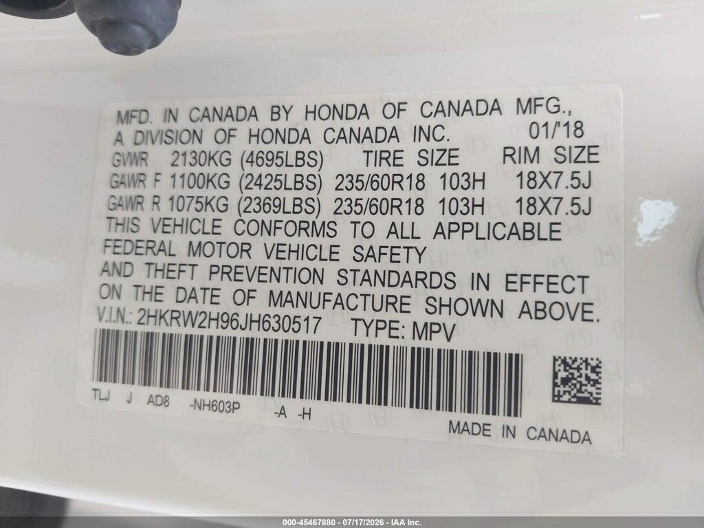 2HKRW2H96JH630517 2018 HONDA CR-V photo no. 9