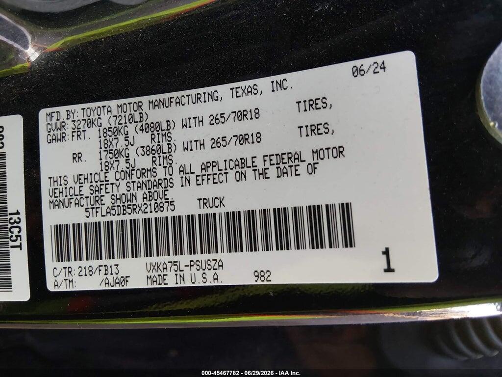 5TFLA5DB5RX210875 2024 TOYOTA TUNDRA photo no. 9