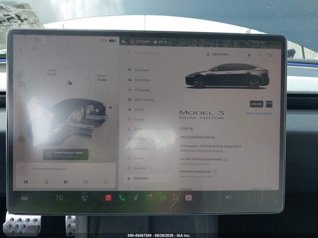 5YJ3E1EB5TF156118 2026 TESLA MODEL 3 photo no. 7
