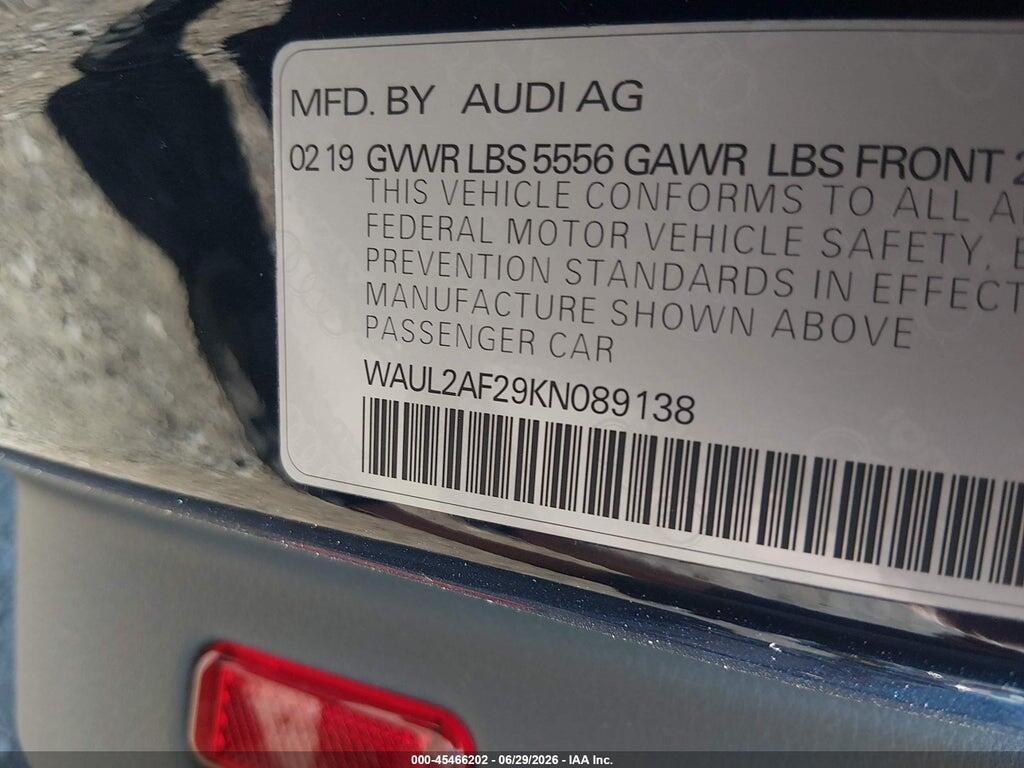 WAUL2AF29KN089138 2019 AUDI A6 photo no. 9