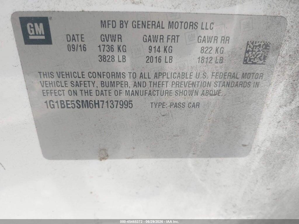 1G1BE5SM6H7137995 2017 CHEVROLET CRUZE photo no. 9