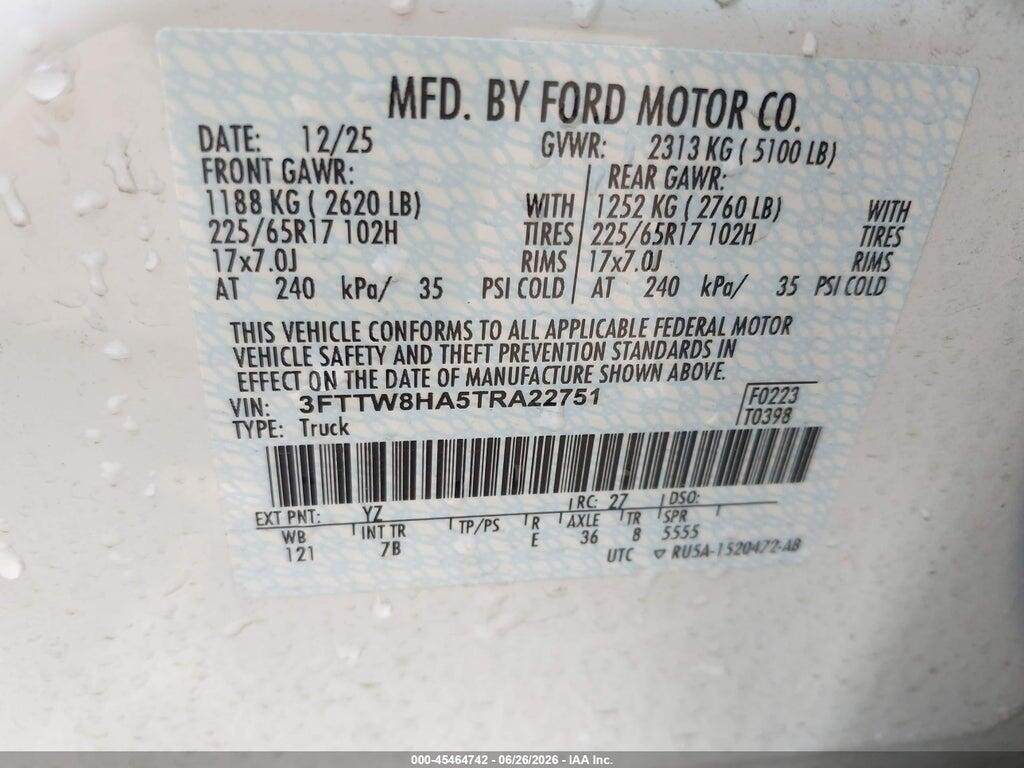 3FTTW8HA5TRA22751 2026 FORD MAVERICK photo no. 9