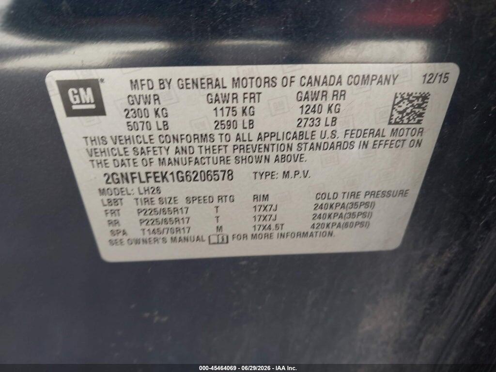 2GNFLFEK1G6206578 2016 CHEVROLET EQUINOX photo no. 9