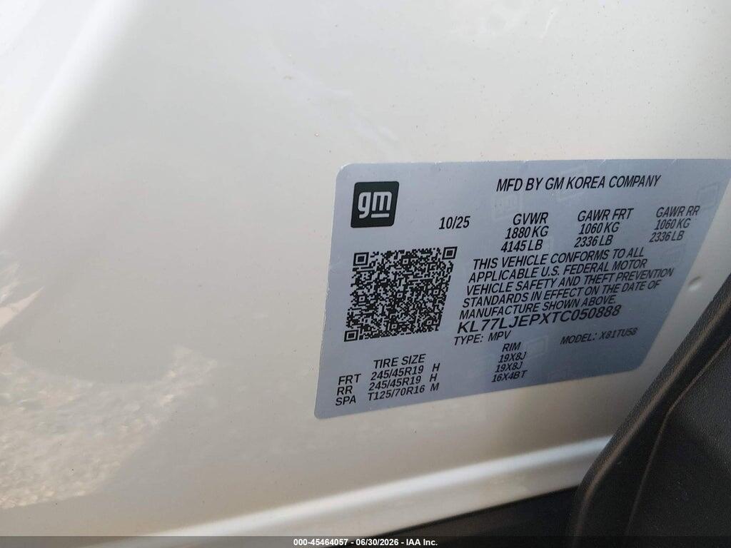 KL77LJEPXTC050888 2026 CHEVROLET TRAX photo no. 9