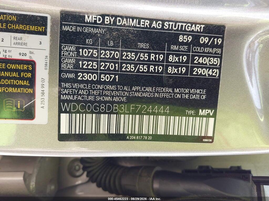 WDC0G8DB3LF724444 2020 MERCEDES-BENZ GLC 300 photo no. 9
