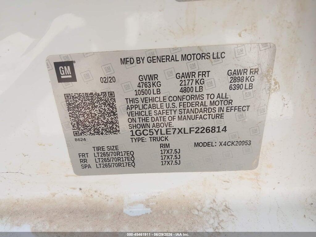 1GC5YLE7XLF226814 2020 CHEVROLET SILVERADO 2500HD photo no. 8
