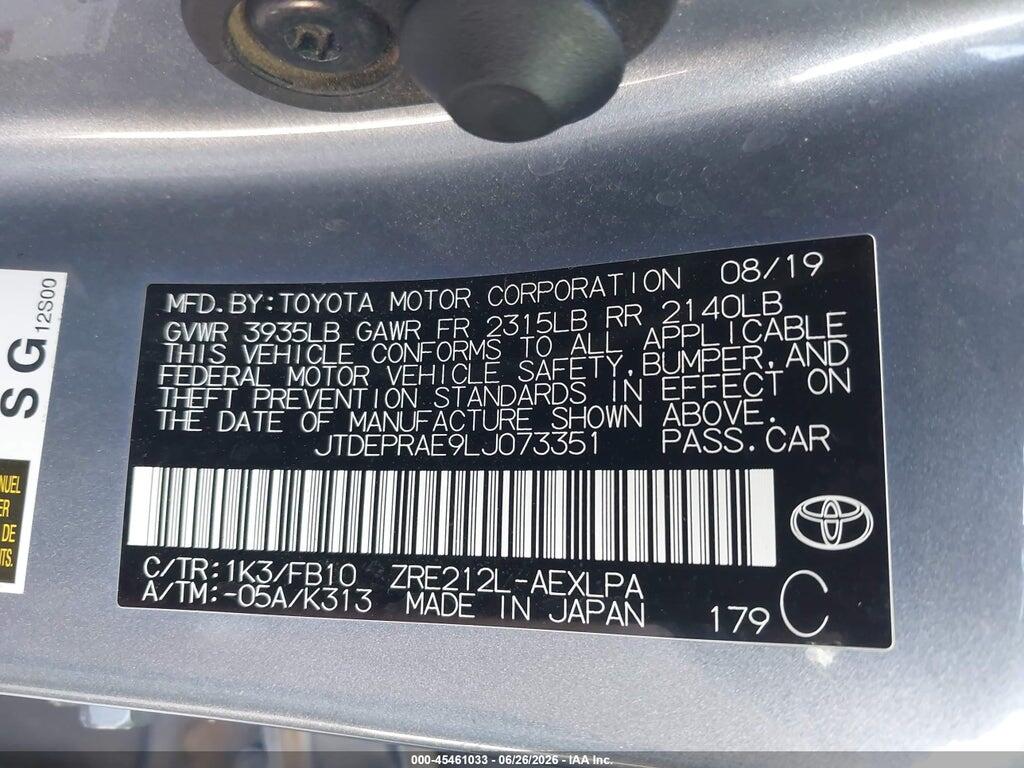 JTDEPRAE9LJ073351 2020 TOYOTA COROLLA photo no. 9