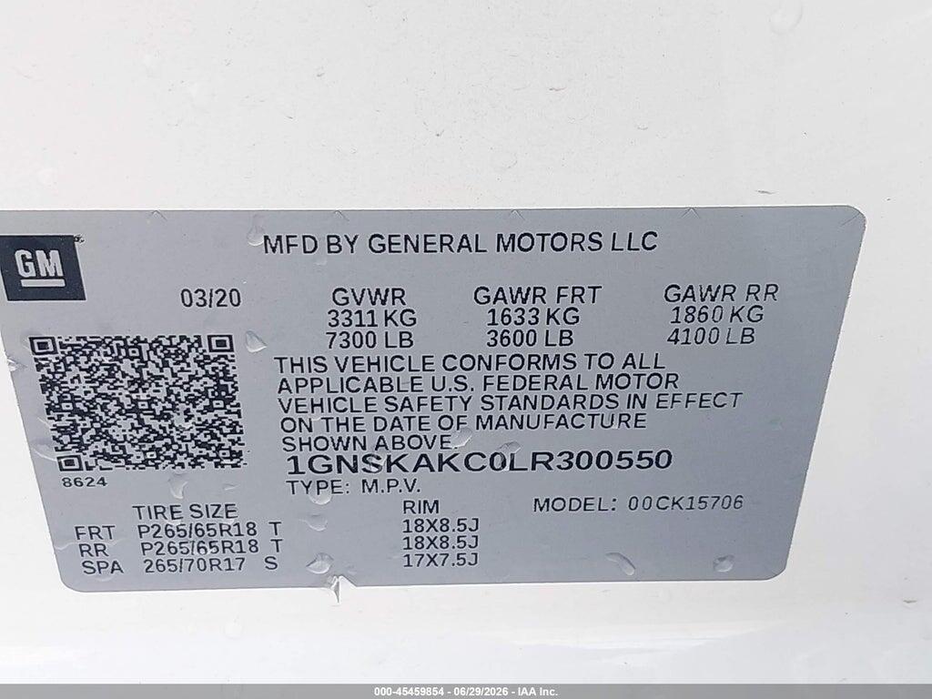 1GNSKAKC0LR300550 2020 CHEVROLET TAHOE photo no. 9