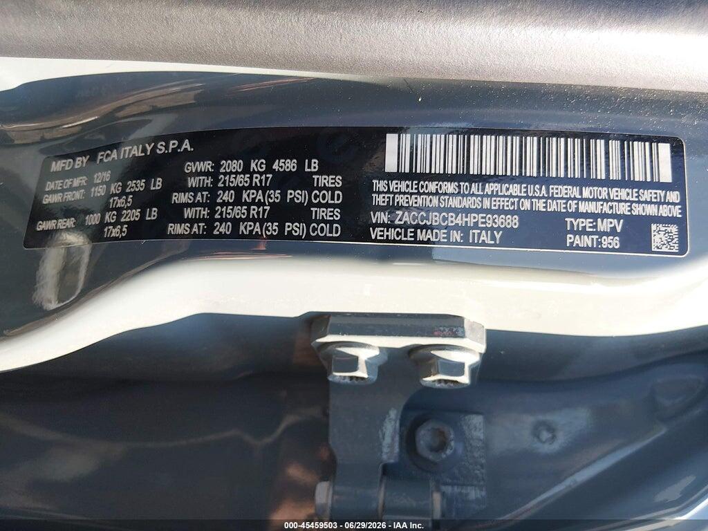 ZACCJBCB4HPE93688 2017 JEEP RENEGADE photo no. 9