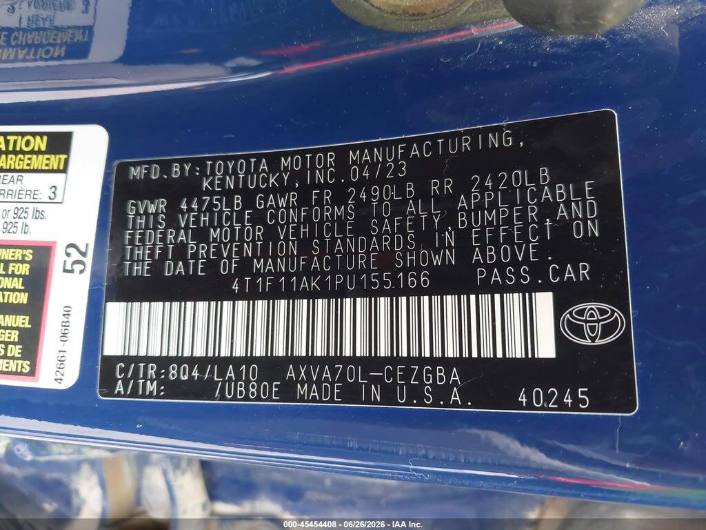 4T1F11AK1PU155166 2023 TOYOTA CAMRY photo no. 9