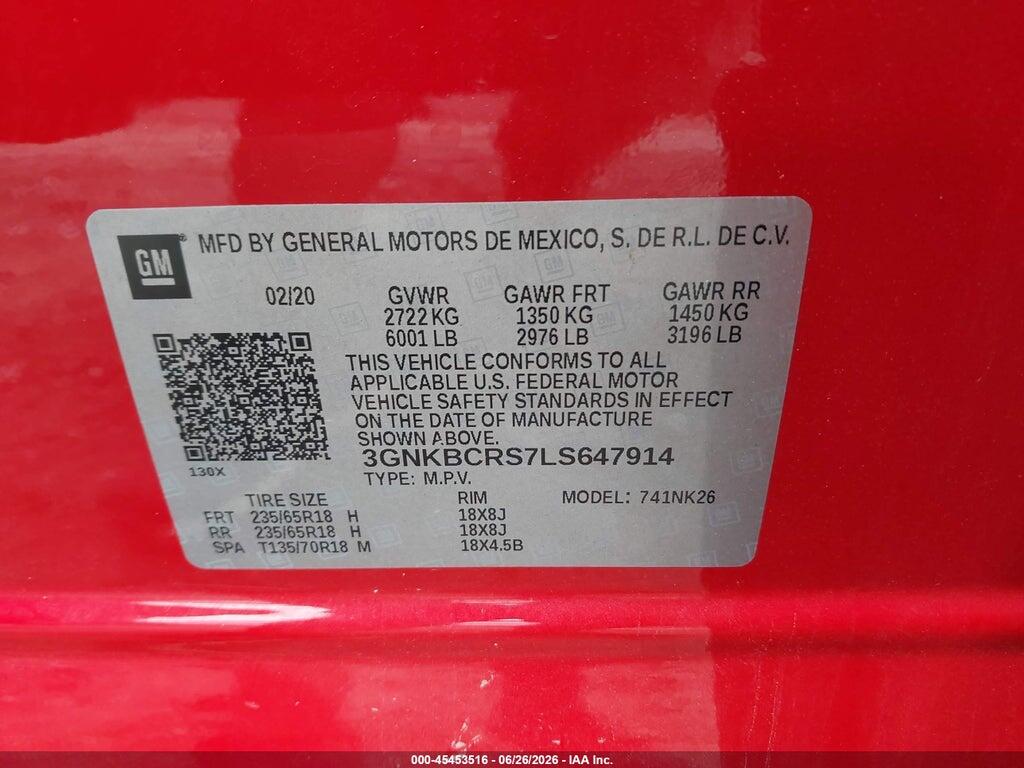 3GNKBCRS7LS647914 2020 CHEVROLET BLAZER photo no. 9