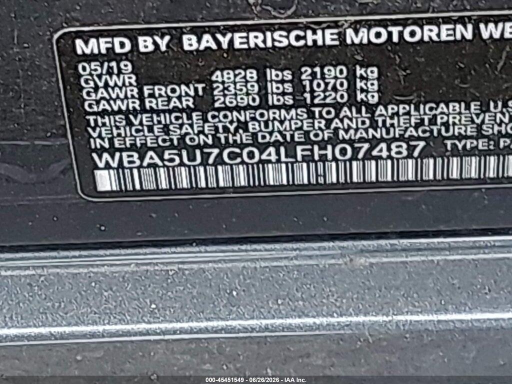 WBA5U7C04LFH07487 2020 BMW M340I photo no. 9