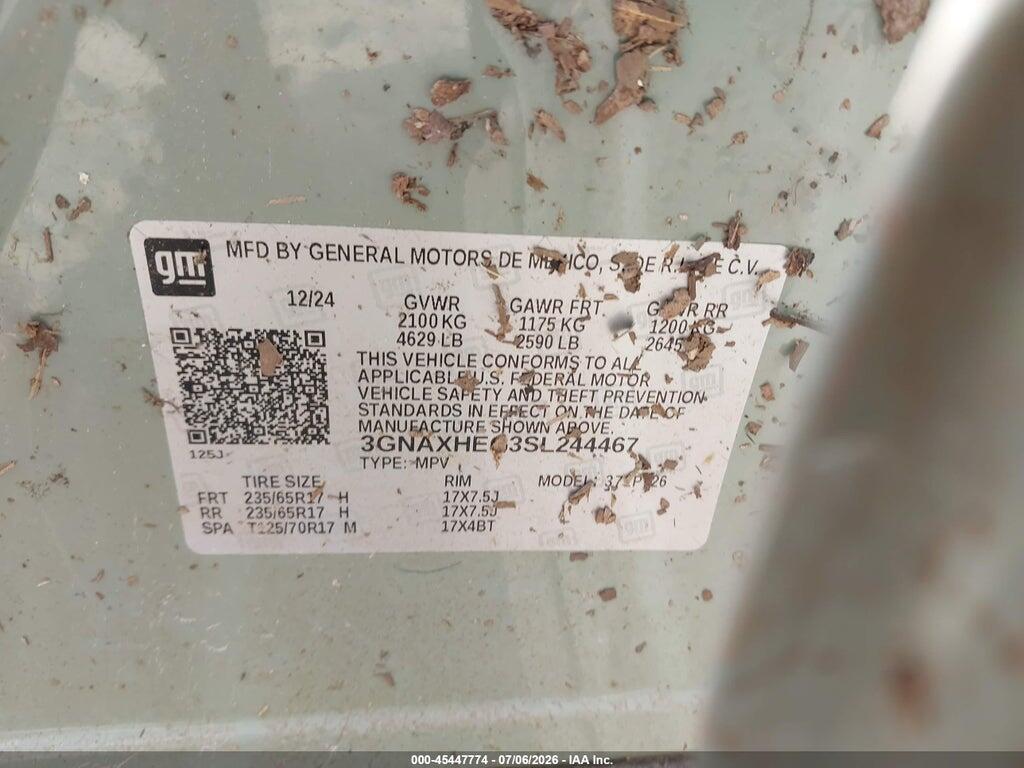 3GNAXHEG3SL244467 2025 CHEVROLET EQUINOX photo no. 9