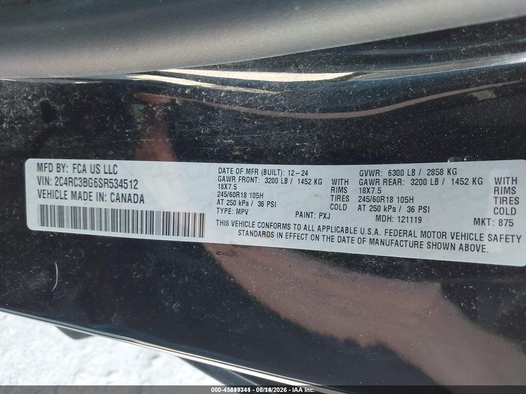 2C4RC3BG6SR534512 2025 CHRYSLER PACIFICA photo no. 9