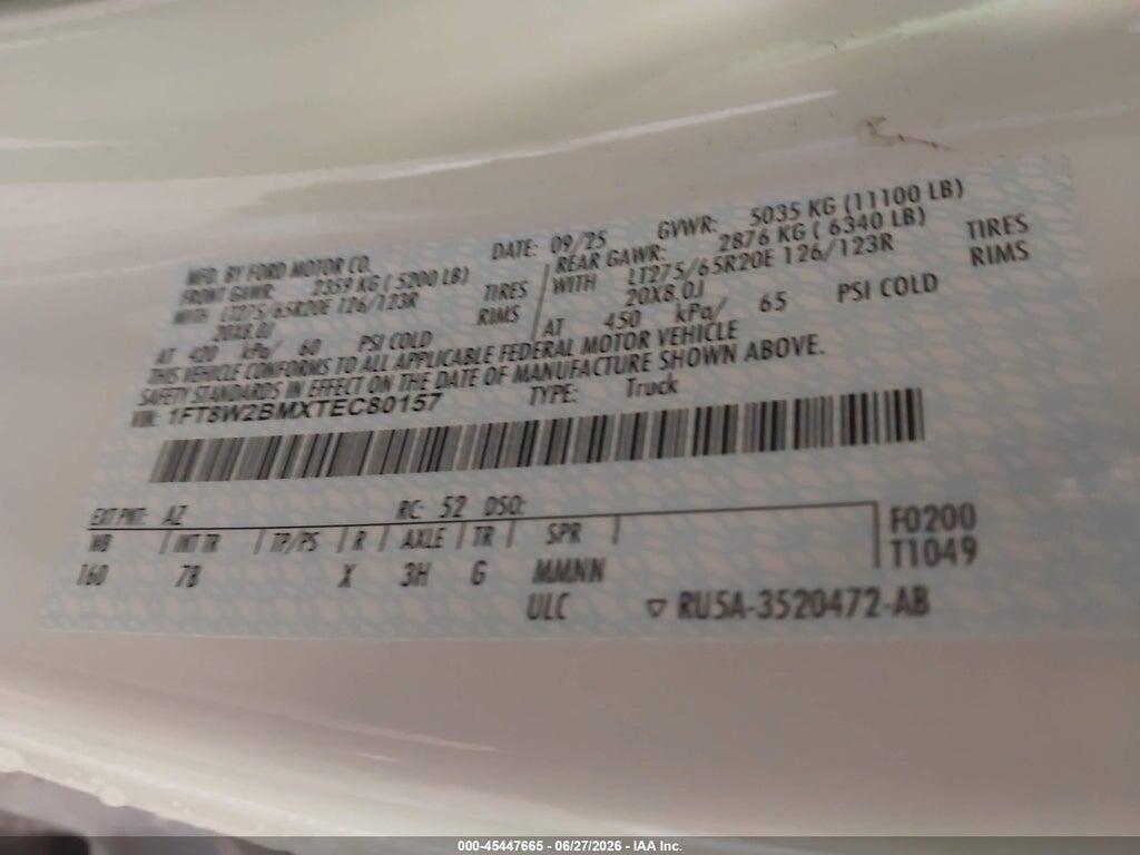 1FT8W2BMXTEC80157 2026 FORD F-250 photo no. 9
