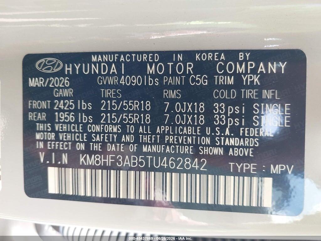 KM8HF3AB5TU462842 2026 HYUNDAI KONA photo no. 9