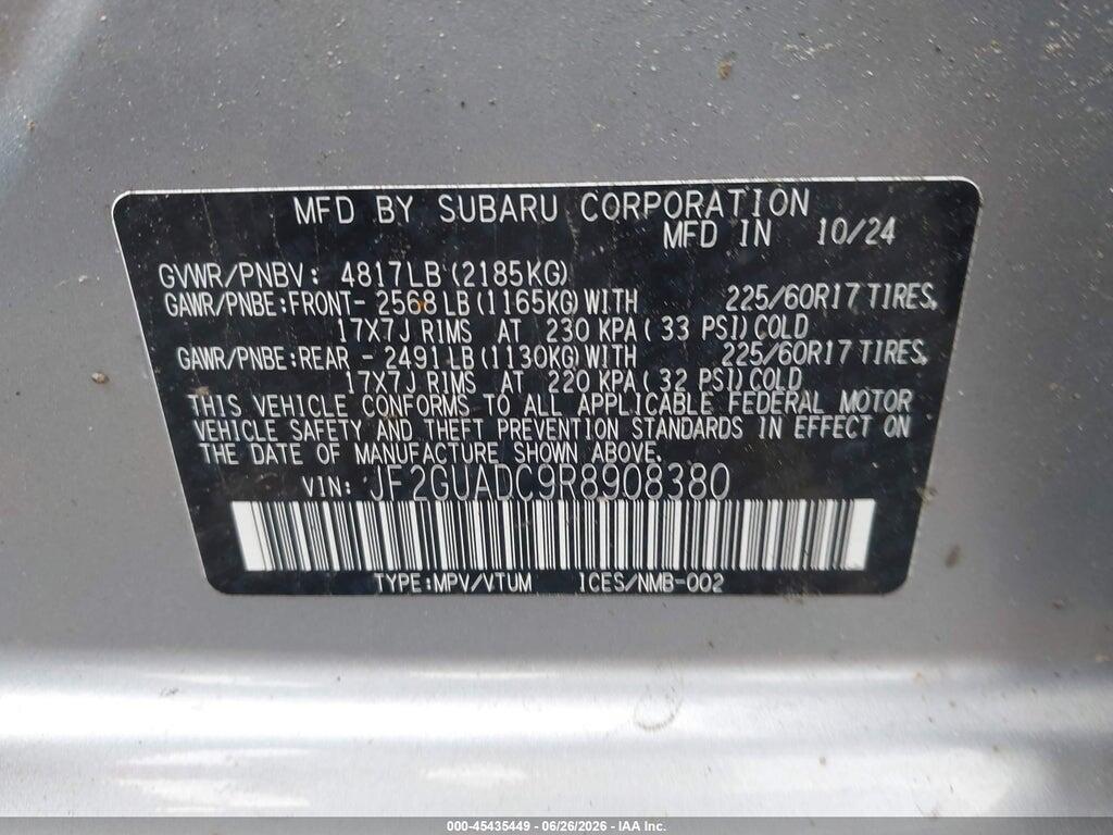 JF2GUADC9R8908380 2024 SUBARU CROSSTREK photo no. 9