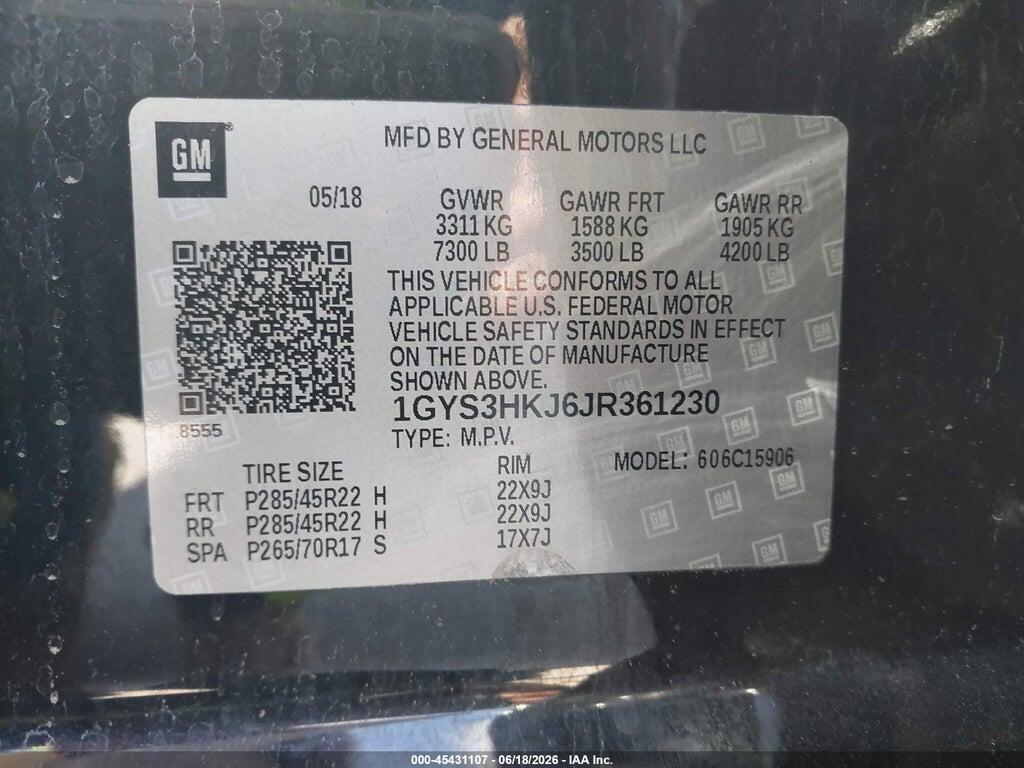 1GYS3HKJ6JR361230 2018 CADILLAC ESCALADE ESV photo no. 9