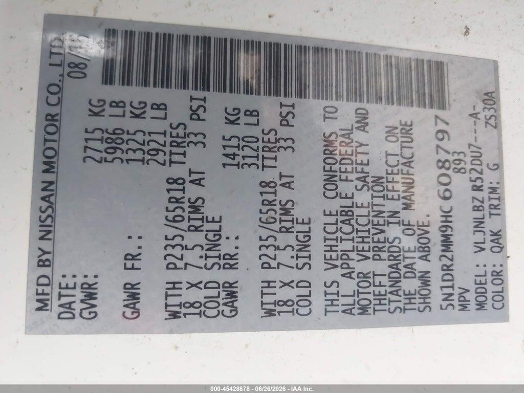 5N1DR2MM9HC608797 2017 NISSAN PATHFINDER photo no. 9